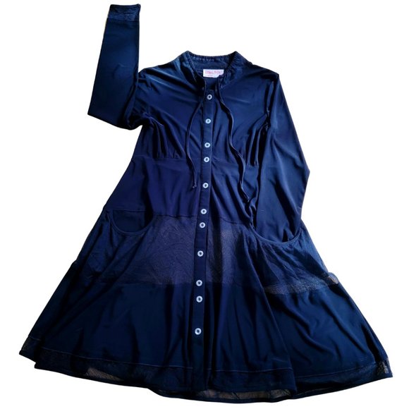 Tango Mango Women’s Dress Bohemian Partially Sheer/Mesh Black Small (EUC) - Picture 7 of 7